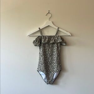 Rylee + Cru Floral Kids Swim One Piece - olive + terracotta floral